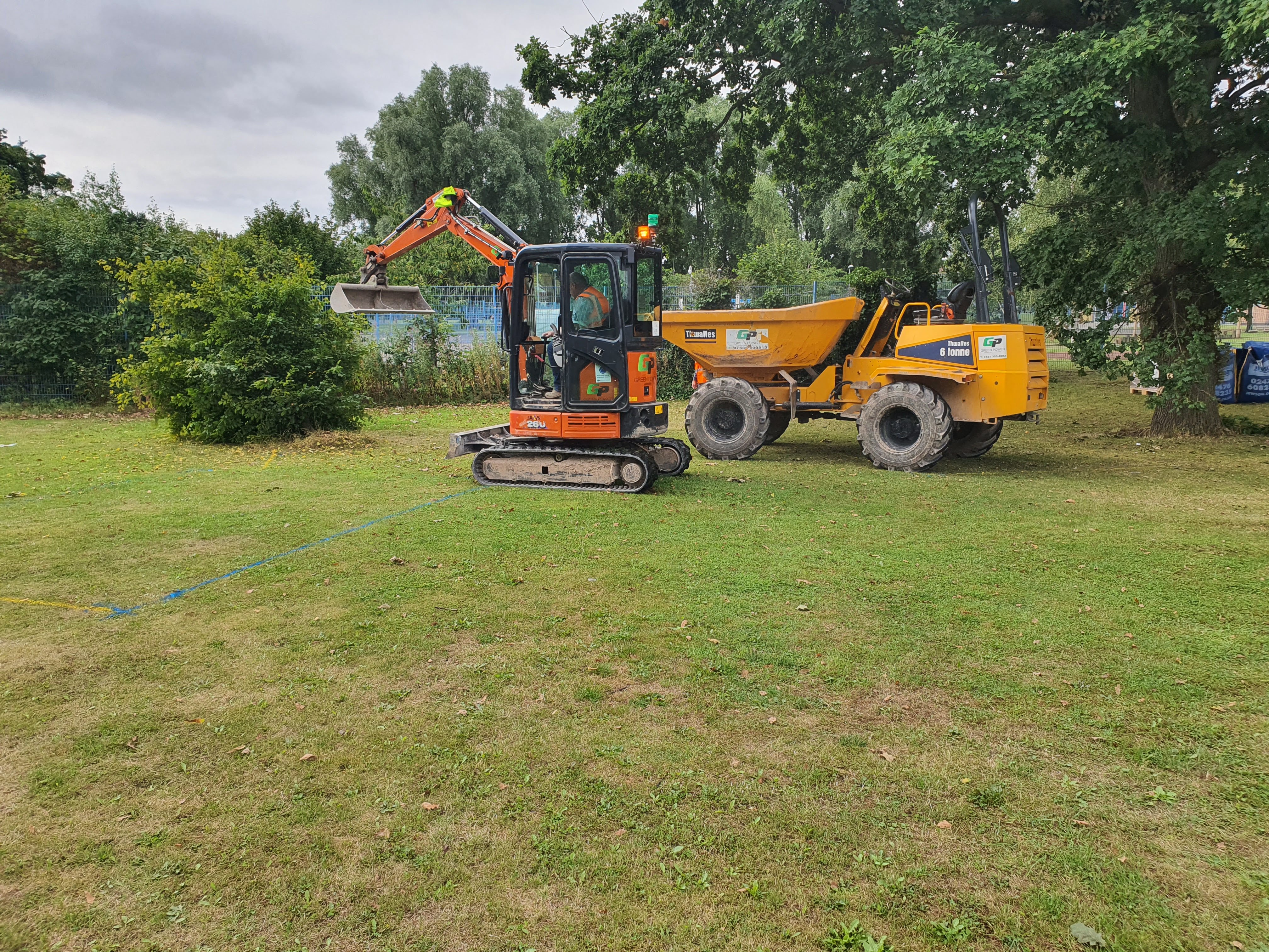 Plant on site at Haveley Hey - excavator and dumper truck